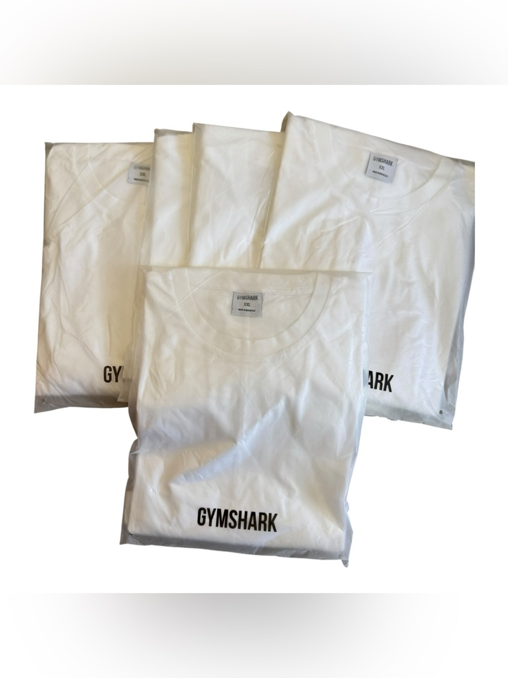 Gymshark Lot of 5 Long Sleeve T-Shirt XXL White Activewear Oversized Cotton
